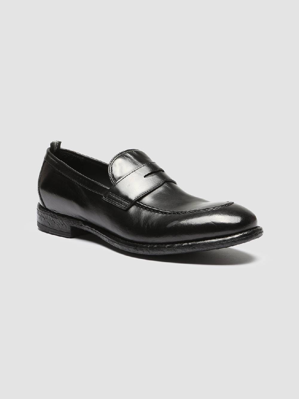 Officine Creative EMORY 024 Mocassini in Pelle Nera Saldi Di Fabbrica