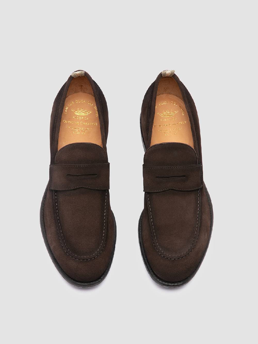Officine Creative EMORY 024 Mocassini in Pelle Scamosciata Marrone In Saldo