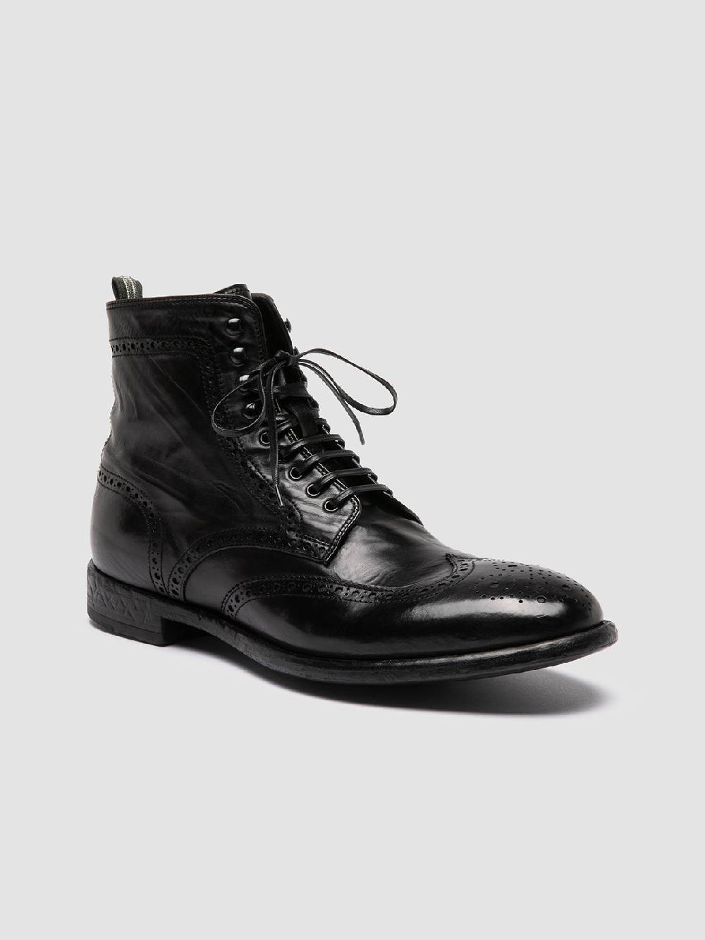 Officine Creative EMORY CAOU 016 Stivali Neri in Pelle Italia