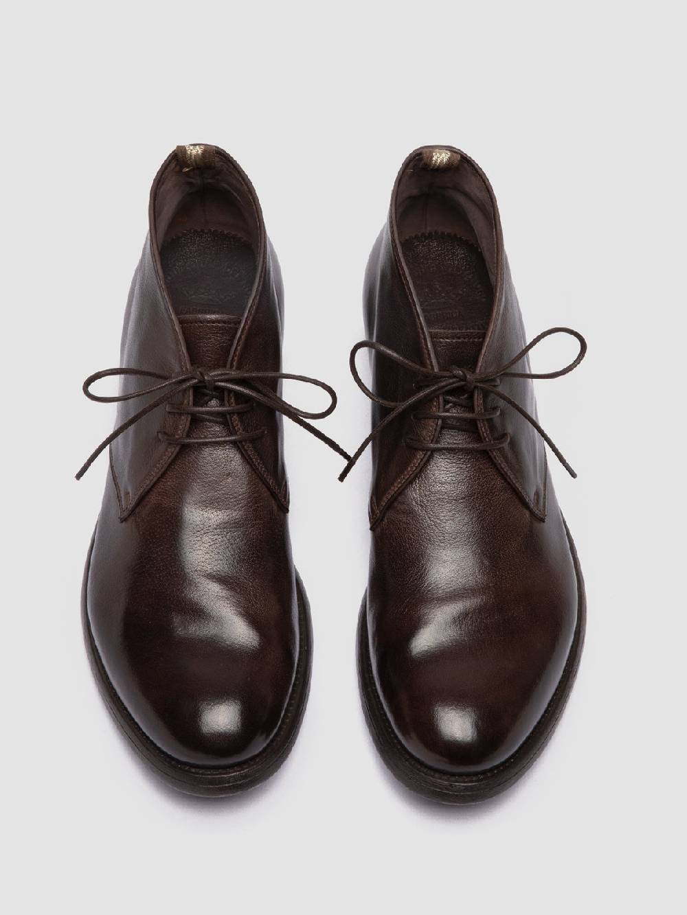 Officine Creative HIVE 050 Stivali Chukka in Pelle Marrone Nuovo