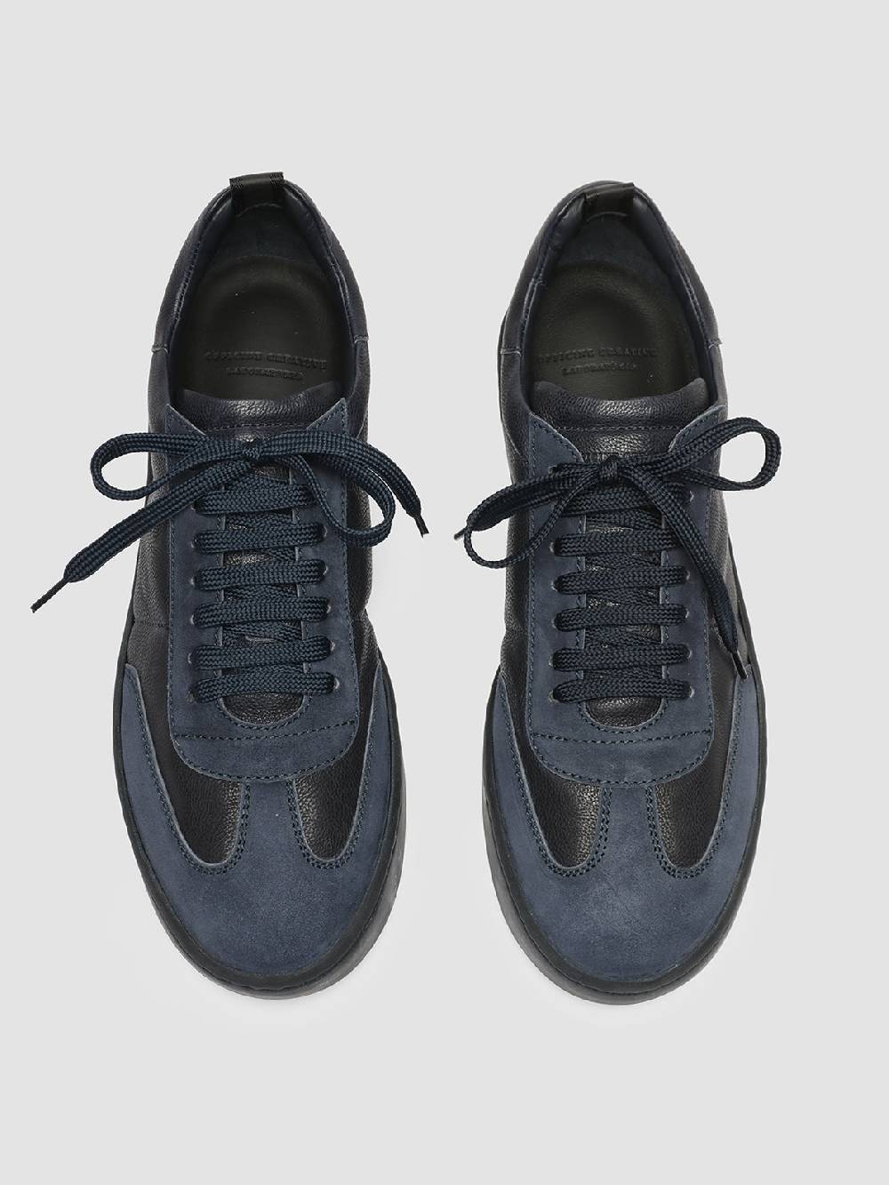 Officine Creative KOMBINED 001 Sneaker Basse in Camoscio e Pelle Blu Promozione
