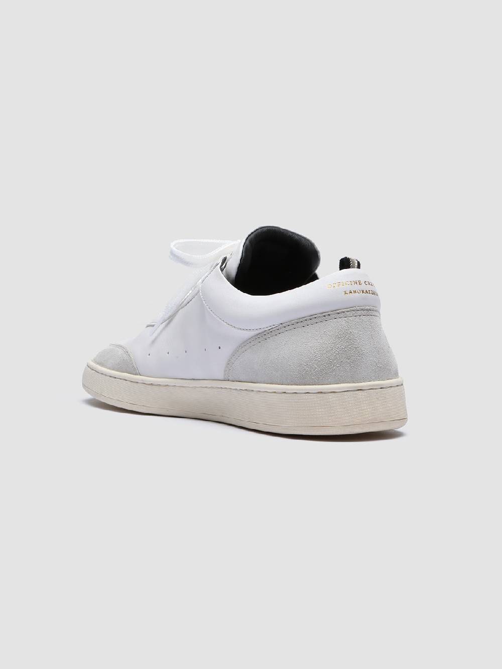 Officine Creative KRIS LUX 001 Sneakers in Pelle Liscia e Scamosciata Bianca Soddisfazione Garantita