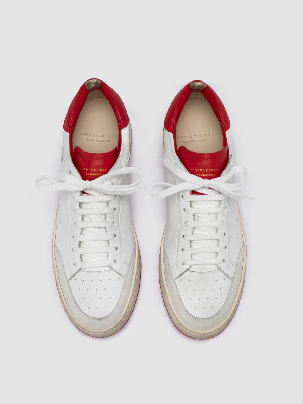 Officine Creative MAGIC 008 Sneakers Basse in Pelle e Camoscio Bianca Promozione Limitata