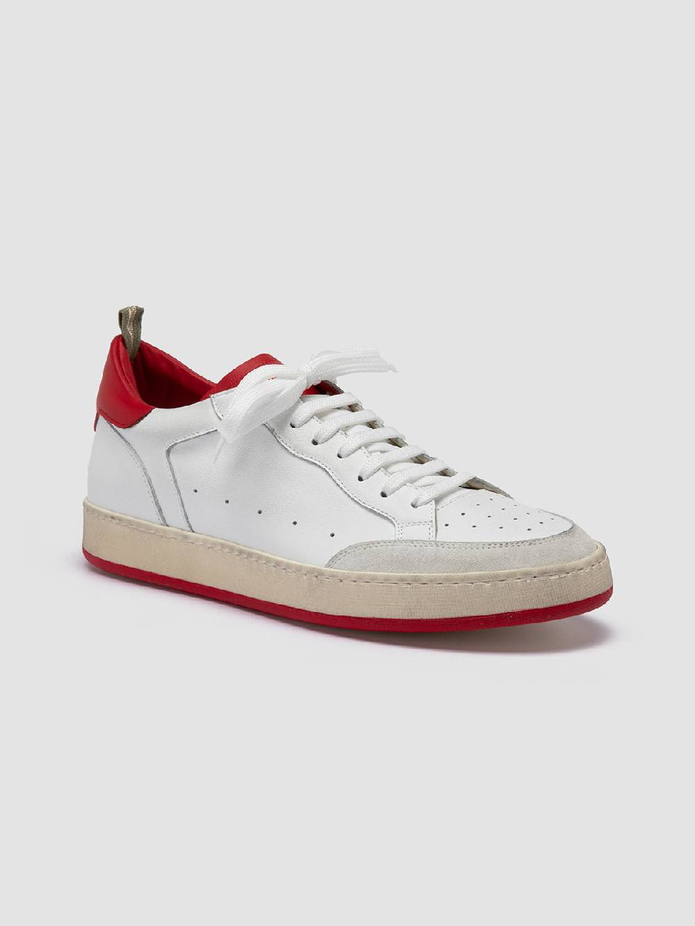 Officine Creative MAGIC 008 Sneakers Basse in Pelle e Camoscio Bianca Promozione Limitata
