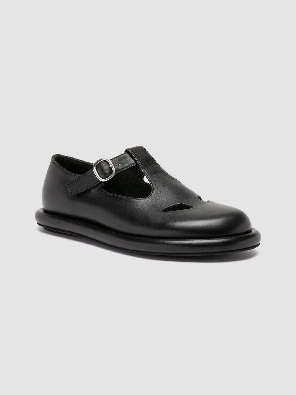 Officine Creative ESTENS 106 Scarpe Basse T-Bar in Pelle Nera Economico