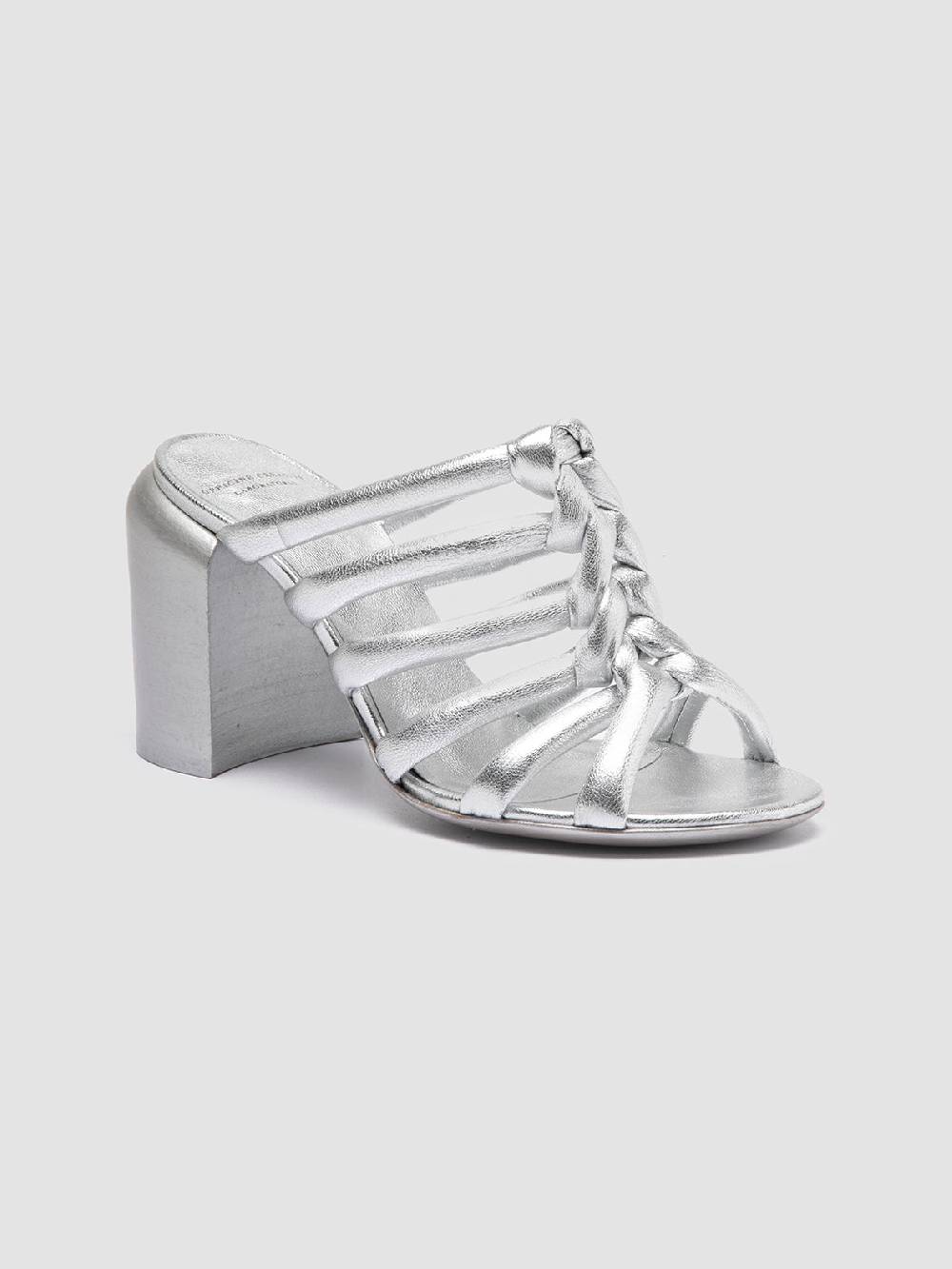 Officine Creative ESTHER 026 Sandali Slide in Pelle Argento In Vendita