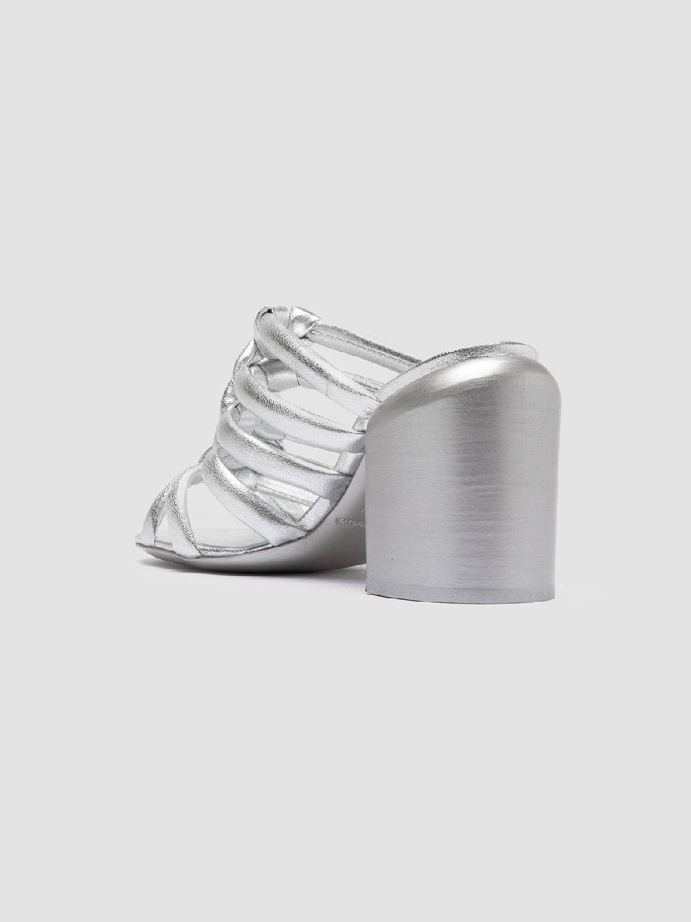 Officine Creative ESTHER 026 Sandali Slide in Pelle Argento In Vendita