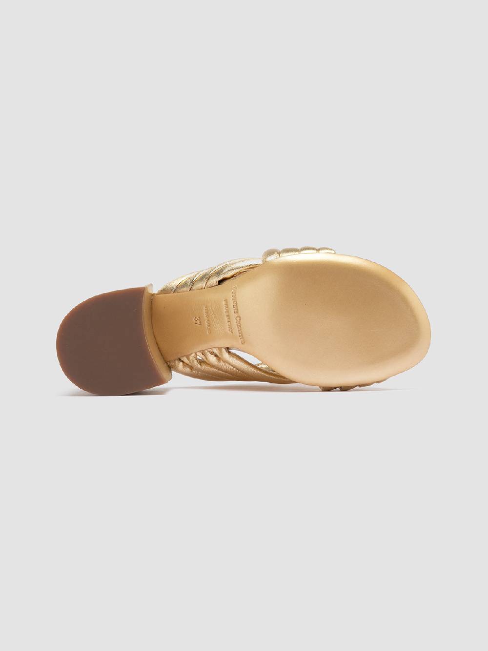 Officine Creative ETHEL 022 Sandali Slide in Pelle Oro Vendita Calda