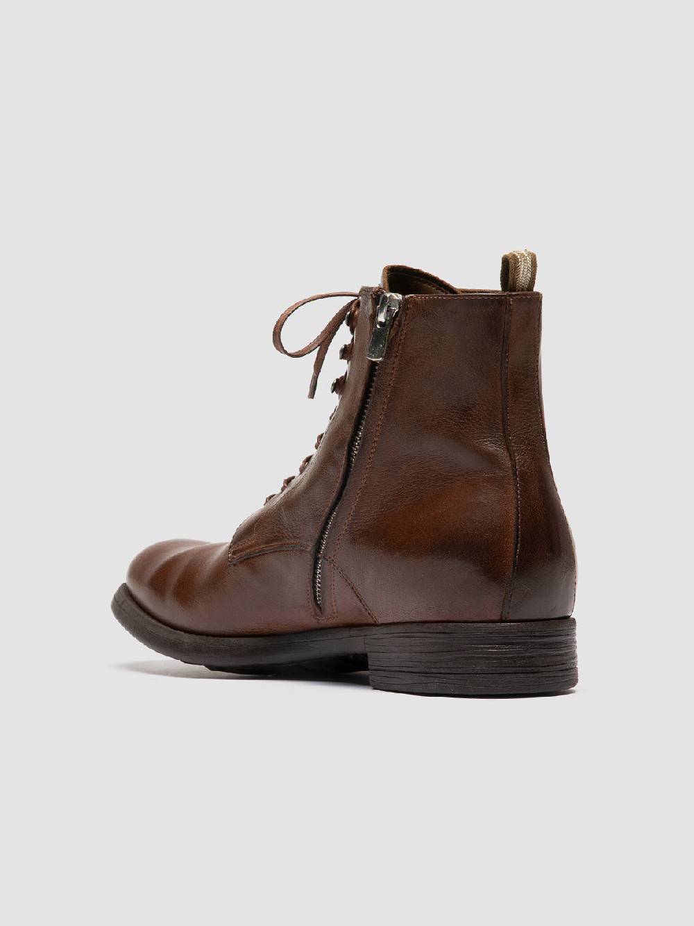 Officine Creative CHRONICLE 004 Stivali Stringati in Pelle Marrone 2025