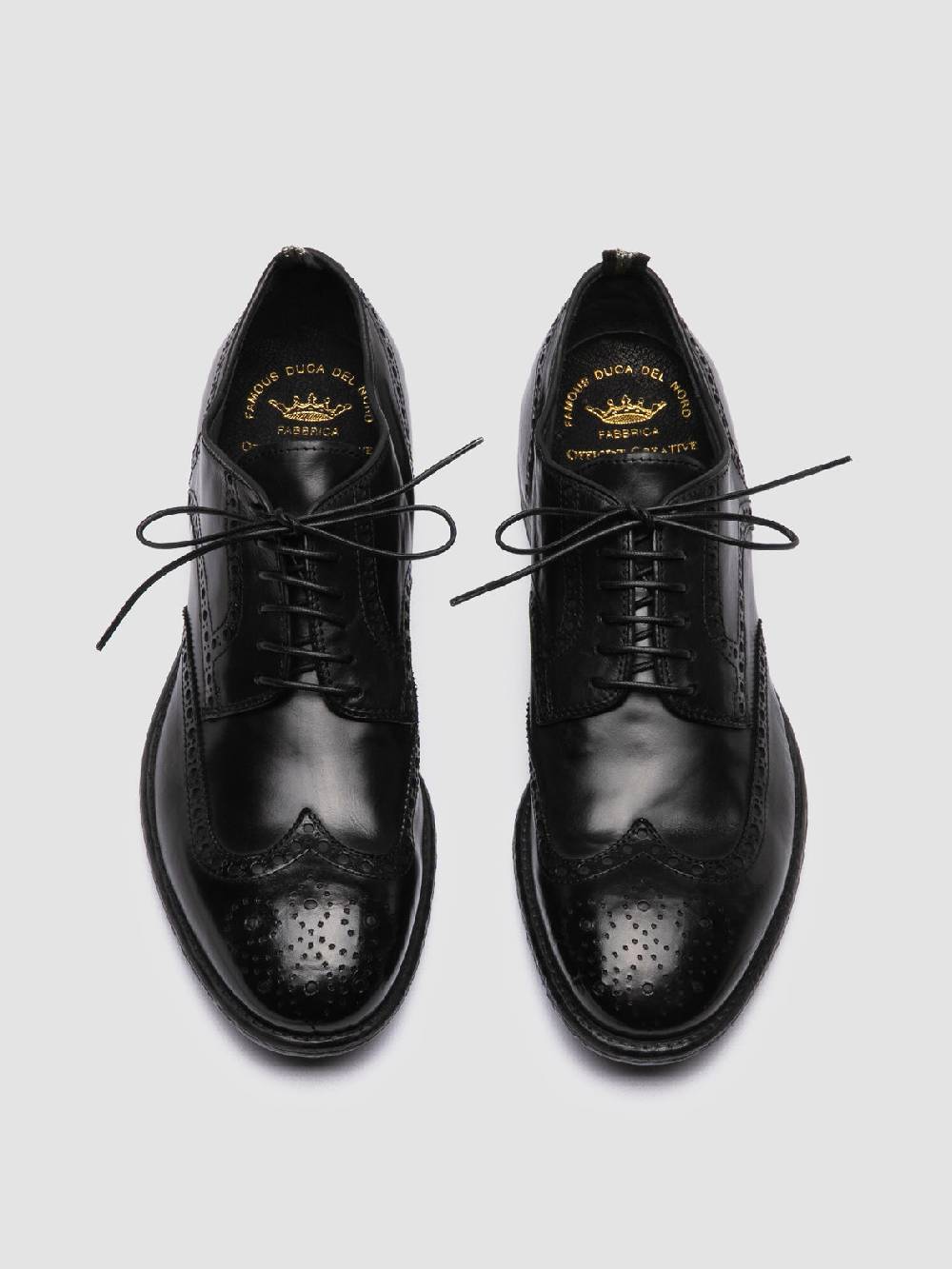 Officine Creative EMORY 015 Scarpe Derby in Pelle Nera Consegna Veloce