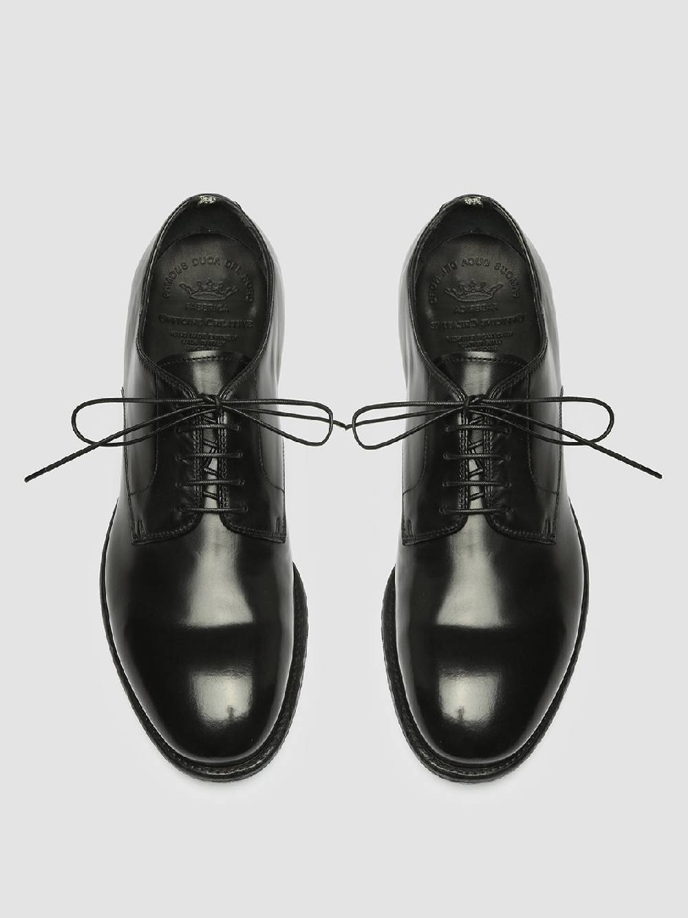 Officine Creative EMORY 022 Derby in Pelle Nera Shopping Online
