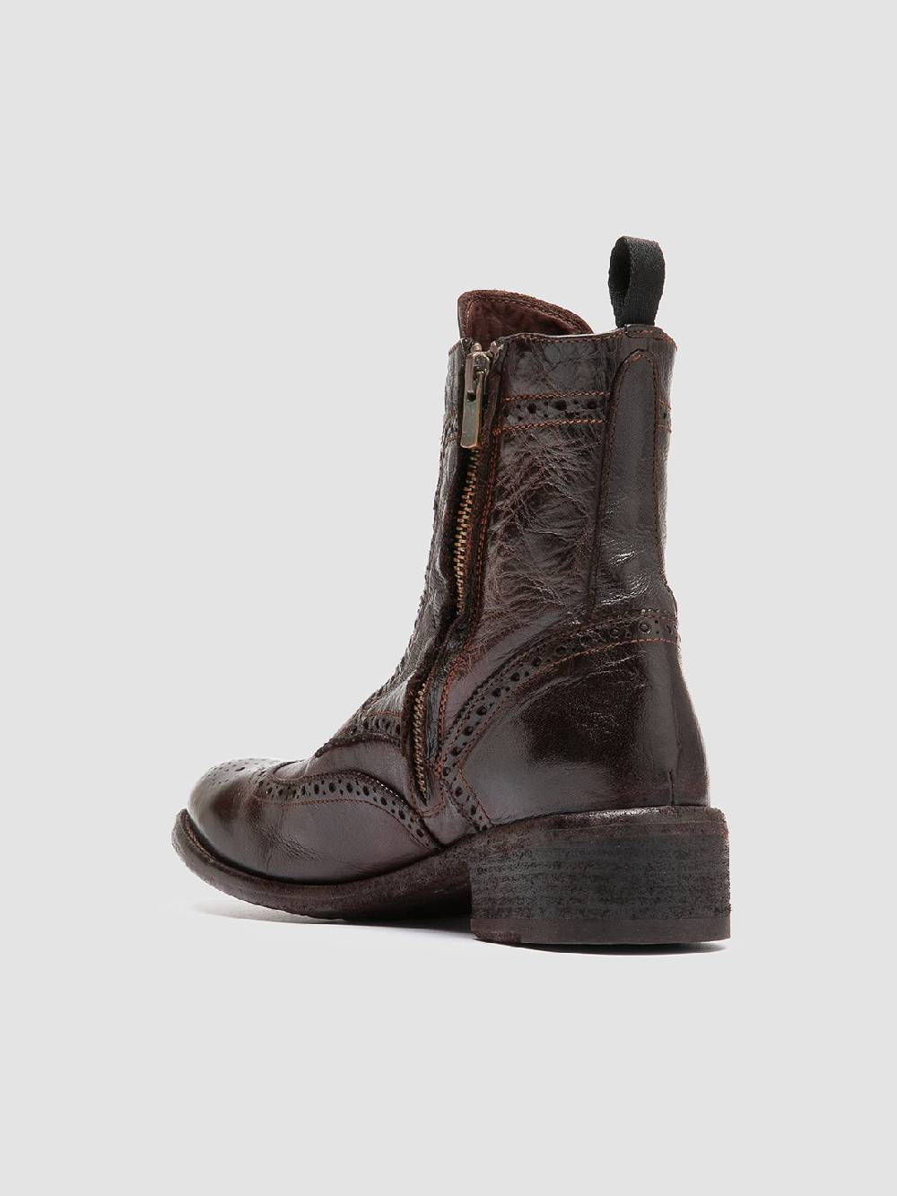 Officine Creative LISON 058 Stivali con Zip in Pelle Marrone Presa