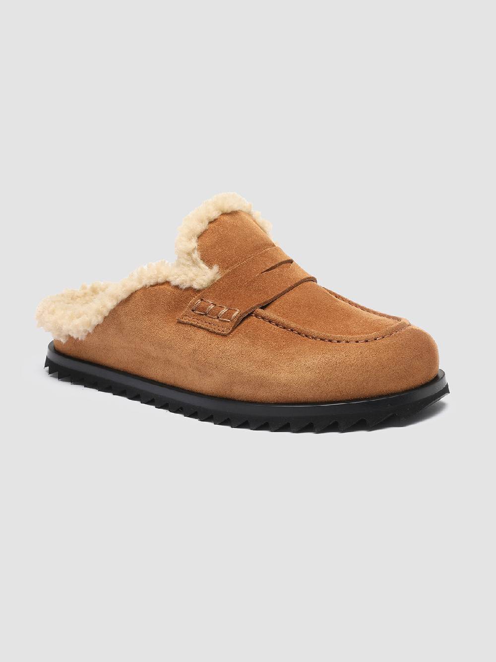 Officine Creative PELAGIE D’HIVER 007 Sabot in Pelle Scamosciata Marrone e montone Online