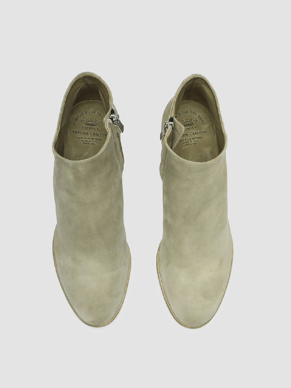 Officine Creative SHIRLEE 002 Stivaletti in Pelle Scamosciata Verde Saldi Di Fabbrica