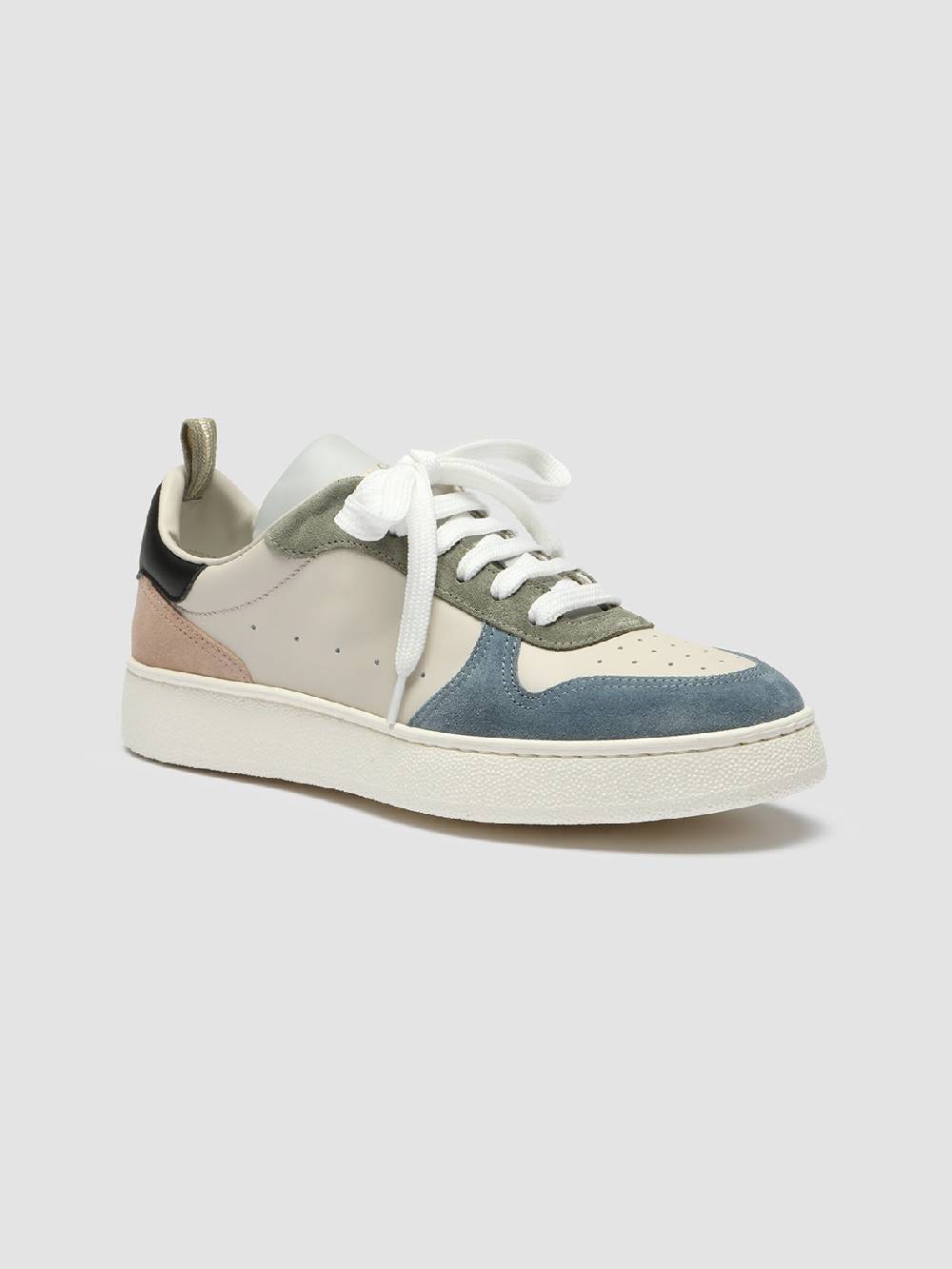 Officine Creative MOWER 110 Sneakers in Pelle e Camoscio Bianco Vendita
