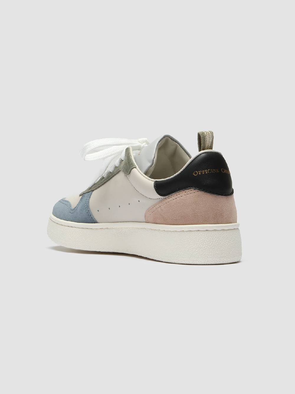 Officine Creative MOWER 110 Sneakers in Pelle e Camoscio Bianco Vendita
