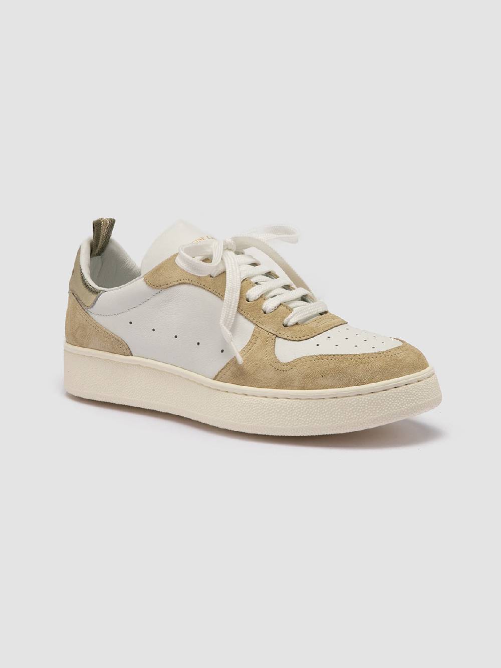 Officine Creative MOWER 110 Sneakers Basse in Pelle e Camoscio Bianca Promozione