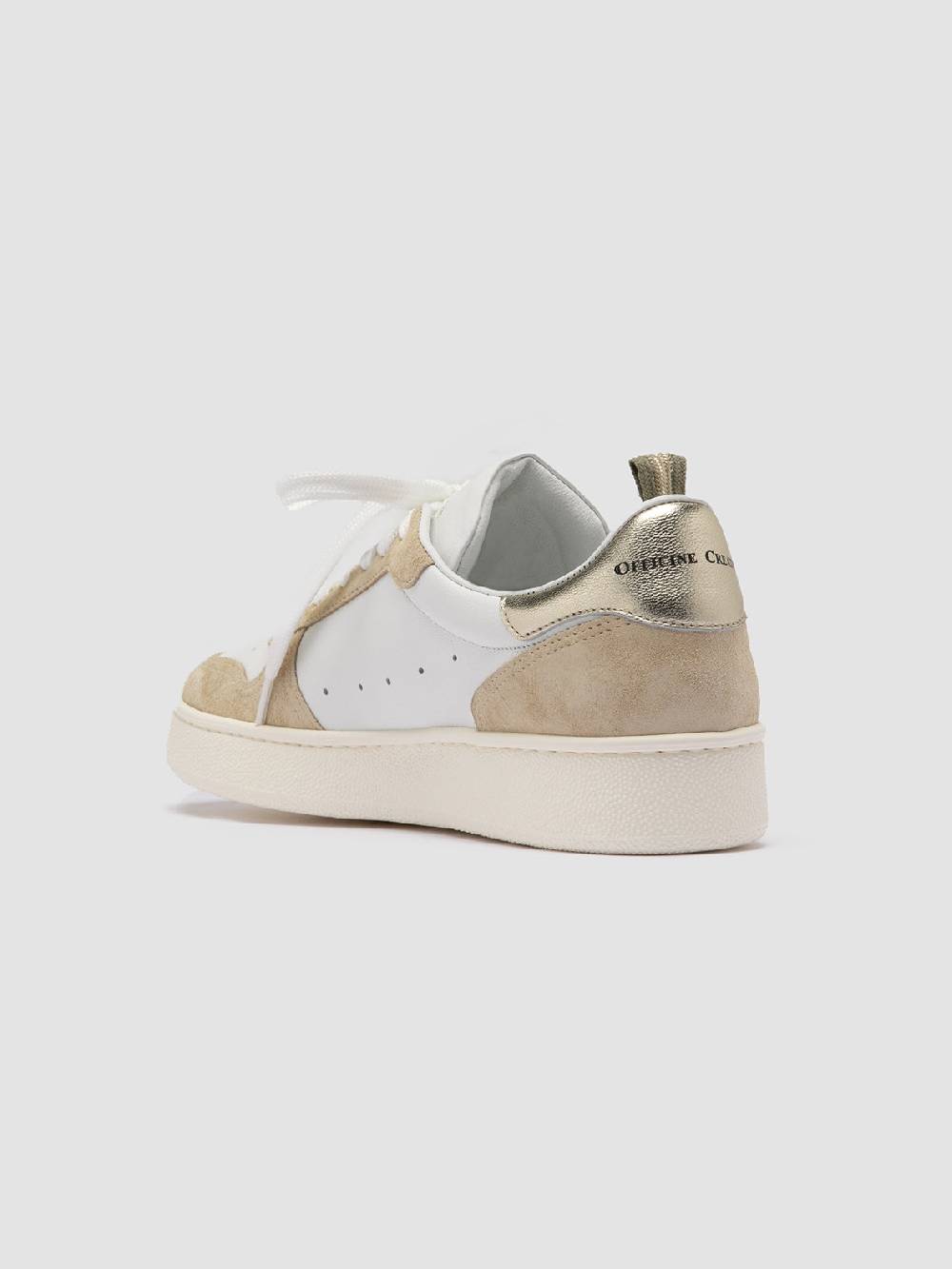 Officine Creative MOWER 110 Sneakers Basse in Pelle e Camoscio Bianca Promozione
