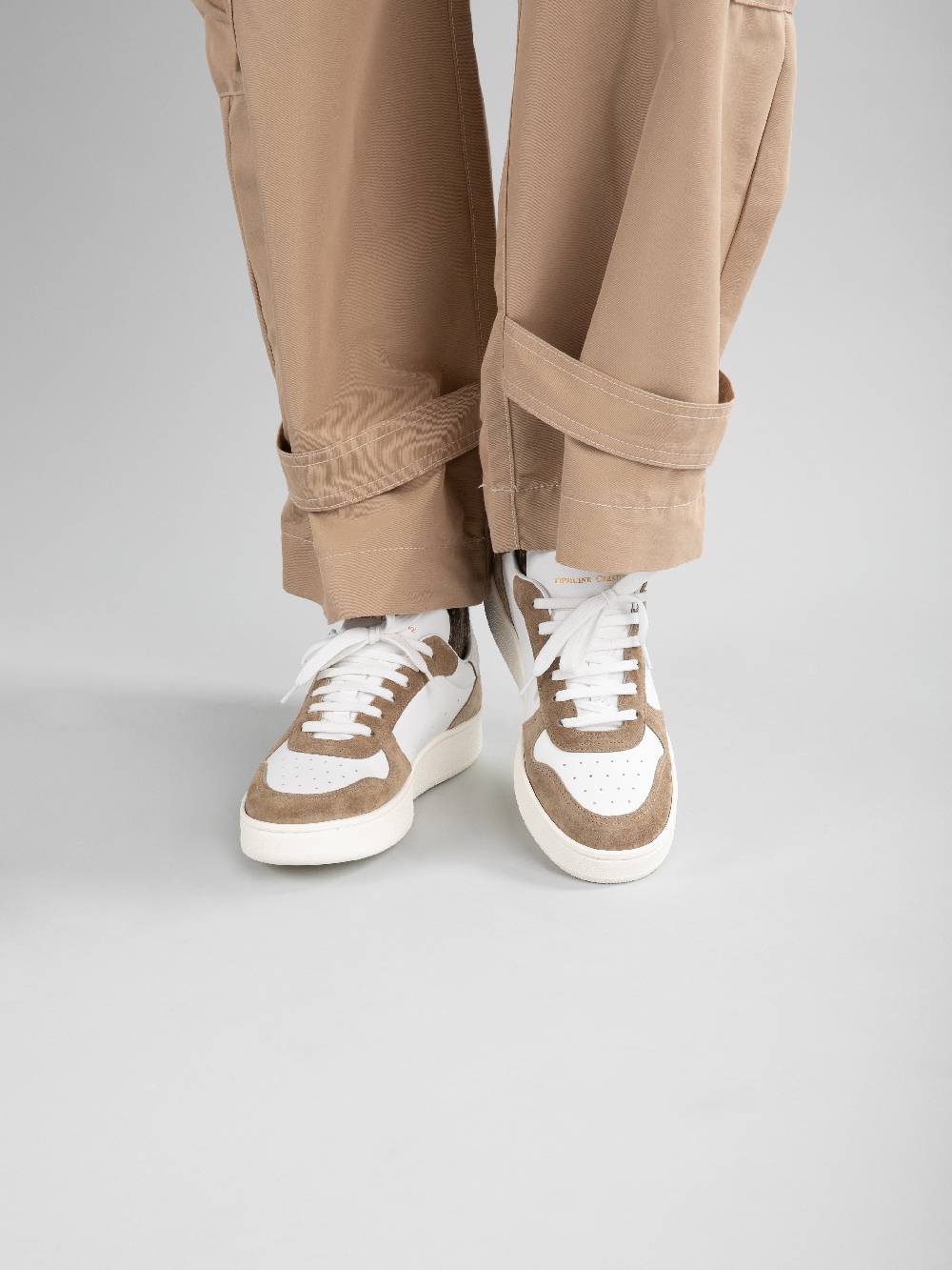 Officine Creative MOWER 110 Sneakers Basse in Pelle e Camoscio Bianca Promozione