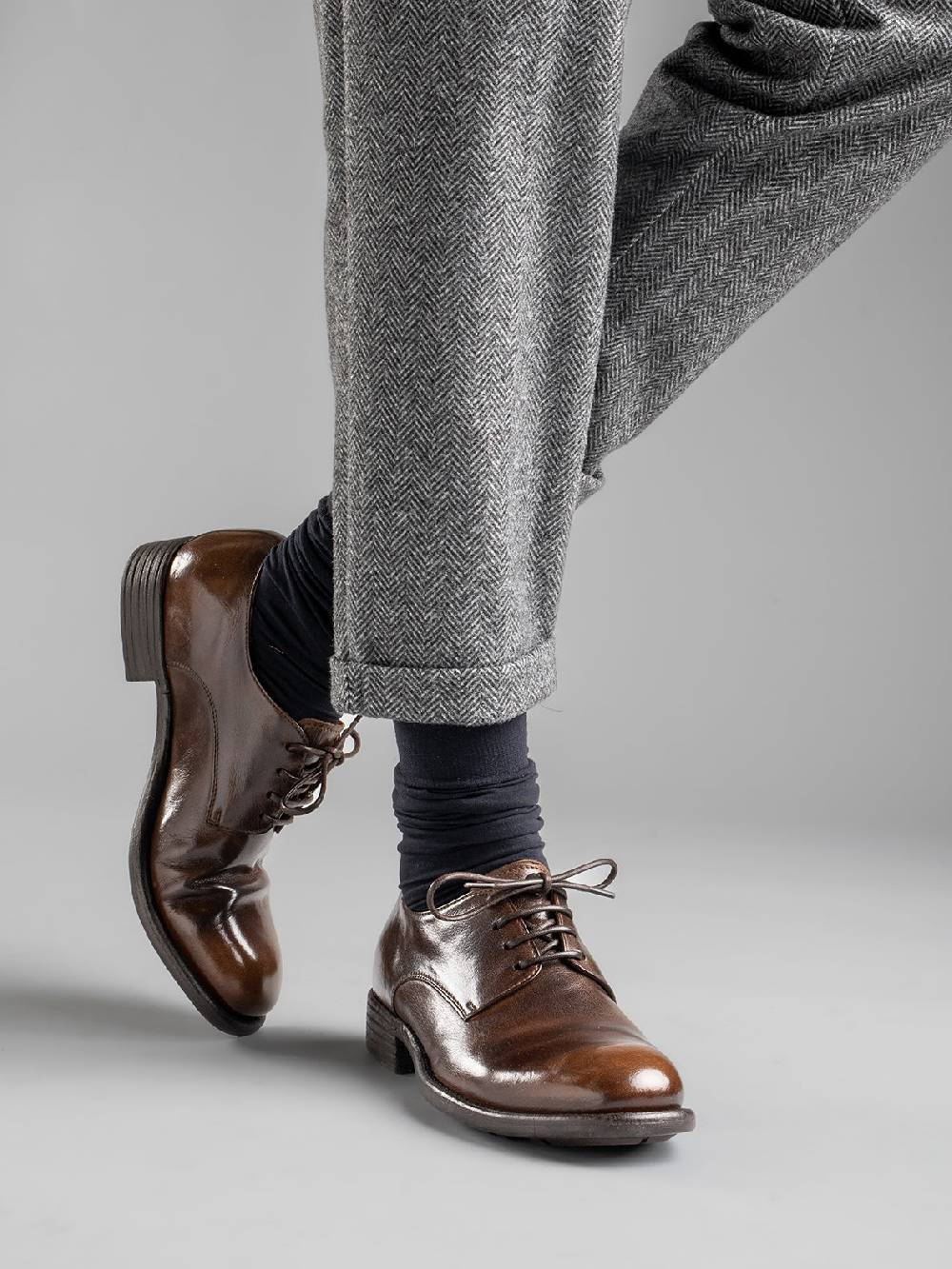 Officine Creative CALIXTE 001 Derby in Pelle Marrone Sconto