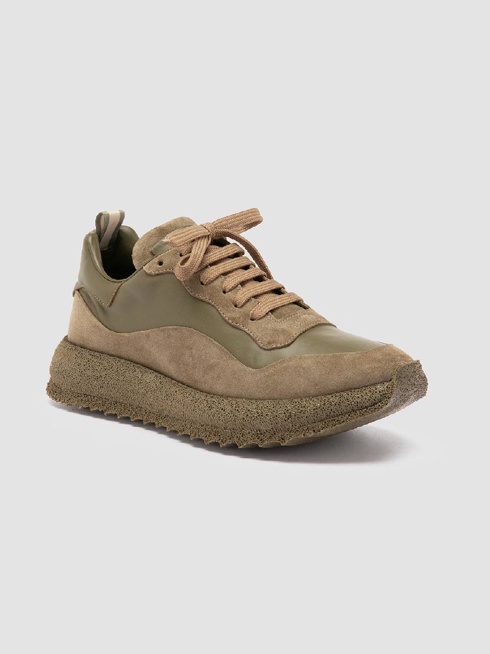 Officine Creative RACE RUBREX 101 Sneakers Basse in Pelle e Camoscio Verde Outlet