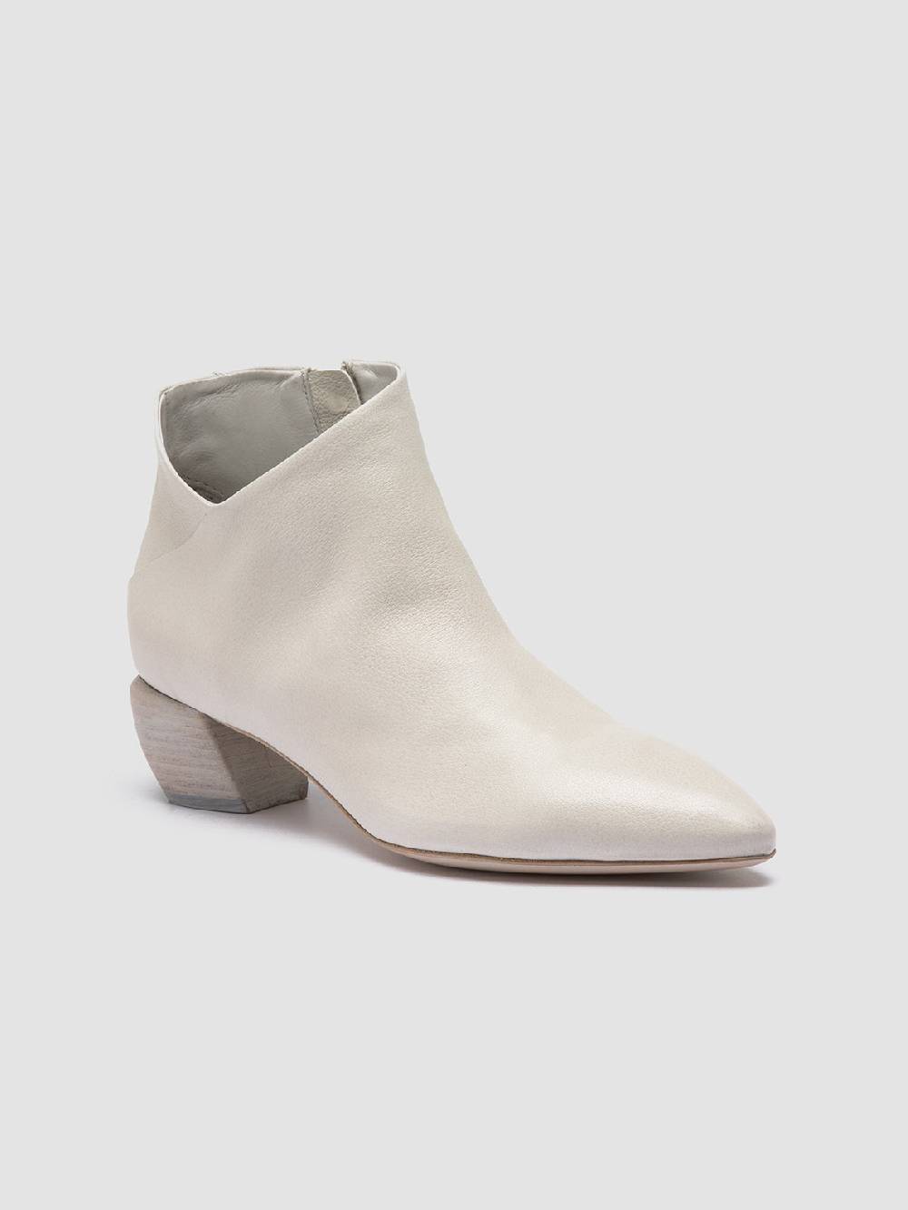Officine Creative SALLY 030 Stivaletti con Zip in Pelle Bianca Vendita Calda