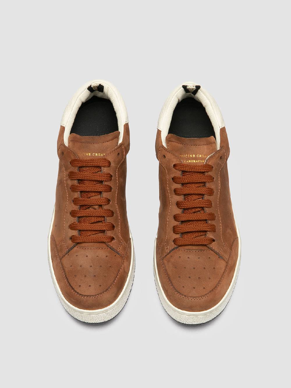 Officine Creative THE ANSWER 102 Sneaker Basse in Nabuk Marrone Saldi Di Fabbrica