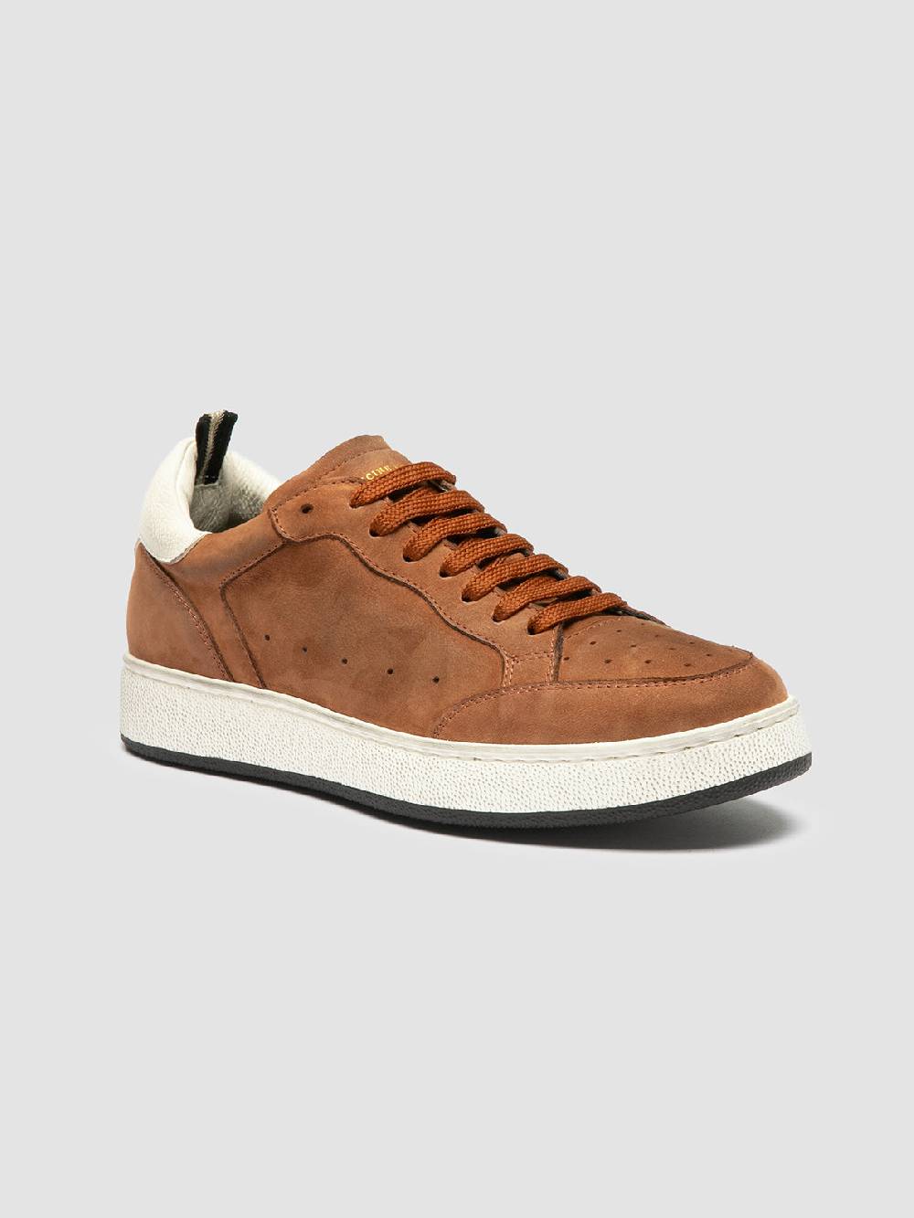 Officine Creative THE ANSWER 102 Sneaker Basse in Nabuk Marrone Saldi Di Fabbrica
