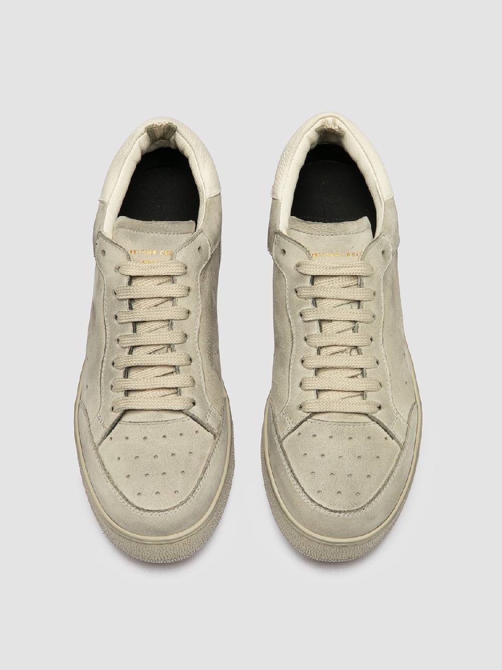 Officine Creative THE ANSWER 107 Sneaker Basse in Nabuk Bianco Sporco Vendite Flash