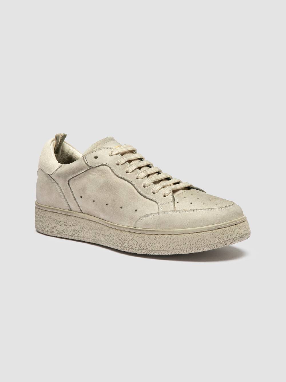Officine Creative THE ANSWER 107 Sneaker Basse in Nabuk Bianco Sporco Vendite Flash