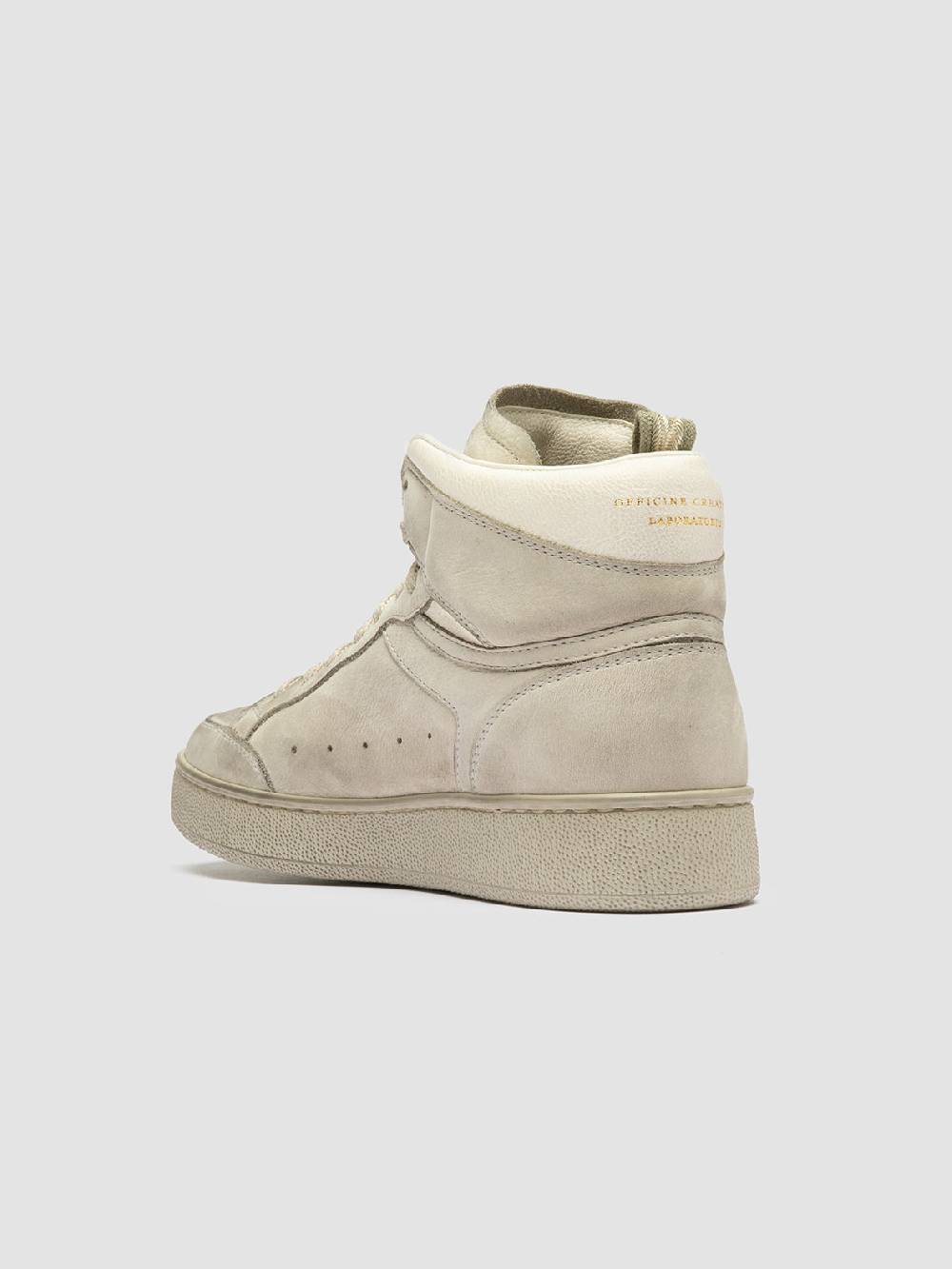 Officine Creative THE ANSWER 108 Sneaker Alte in Nabuk Bianco Sporco Negozio