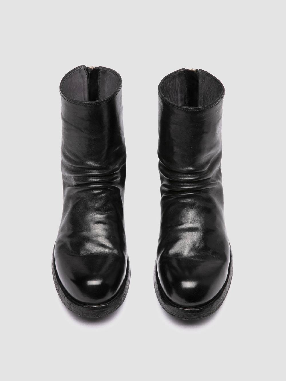 Officine Creative BULLA DD 303 Stivali con Zip in Pelle Nera Moda