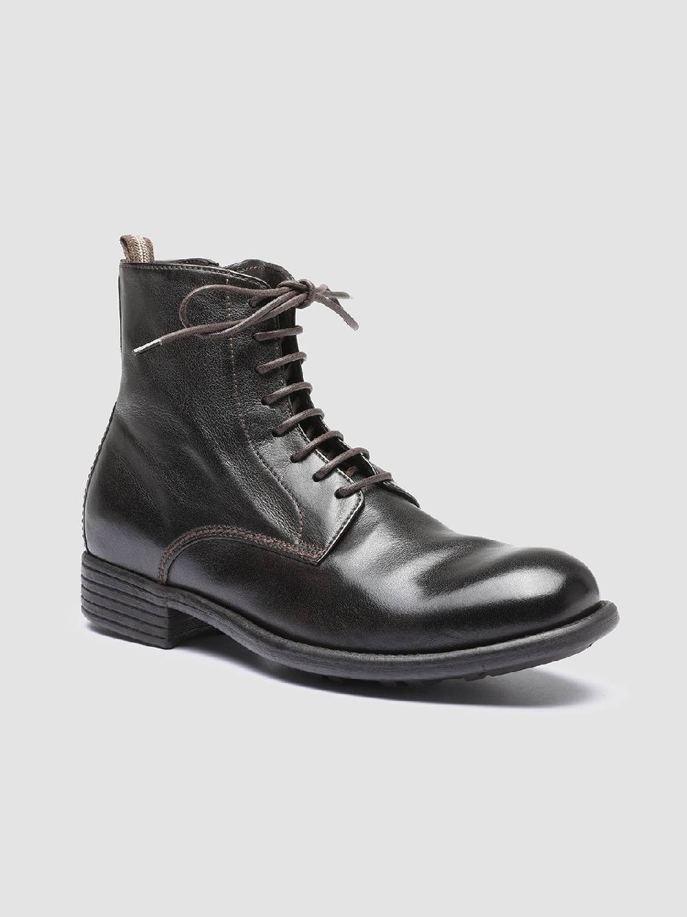 Officine Creative CALIXTE 002 Stivaletti in Pelle Marrone con Zip Italy