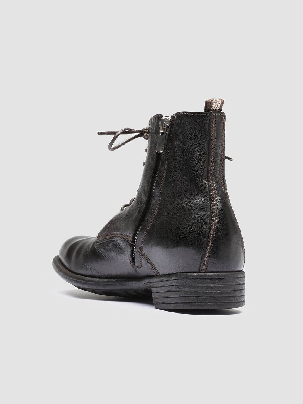 Officine Creative CALIXTE 002 Stivaletti in Pelle Marrone con Zip Italy