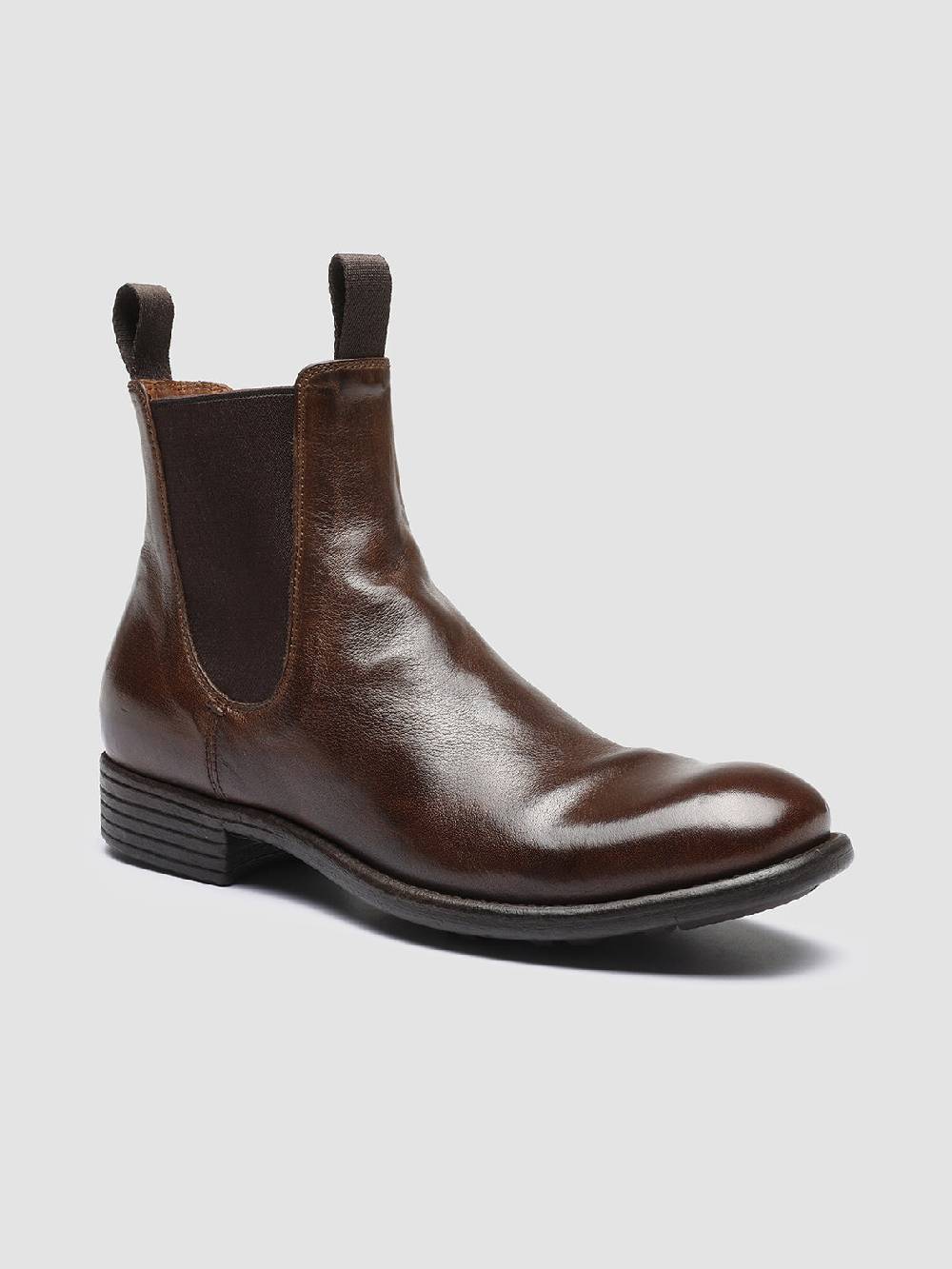 Officine Creative CALIXTE 004 Stivaletti Chelsea in Pelle Marrone Qualità