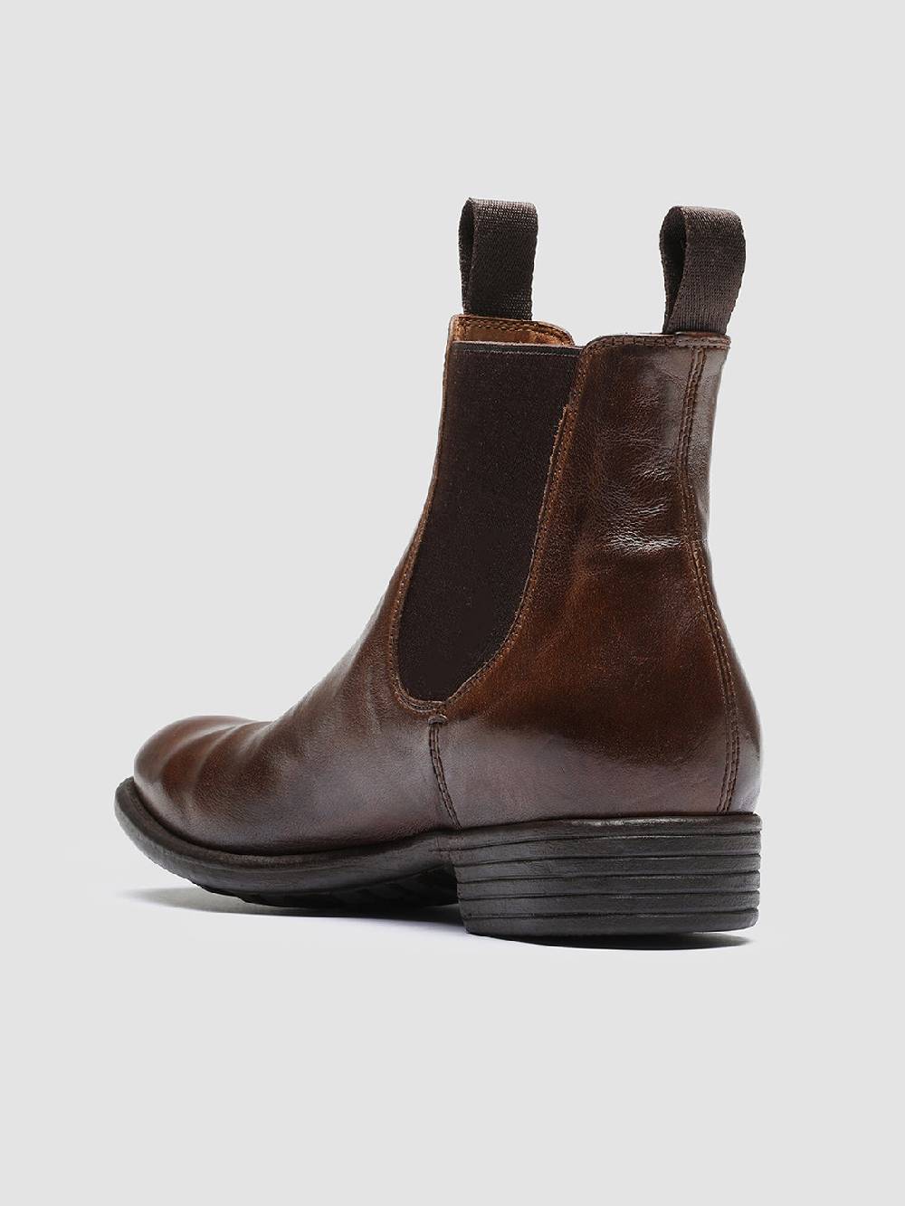 Officine Creative CALIXTE 004 Stivaletti Chelsea in Pelle Marrone Qualità