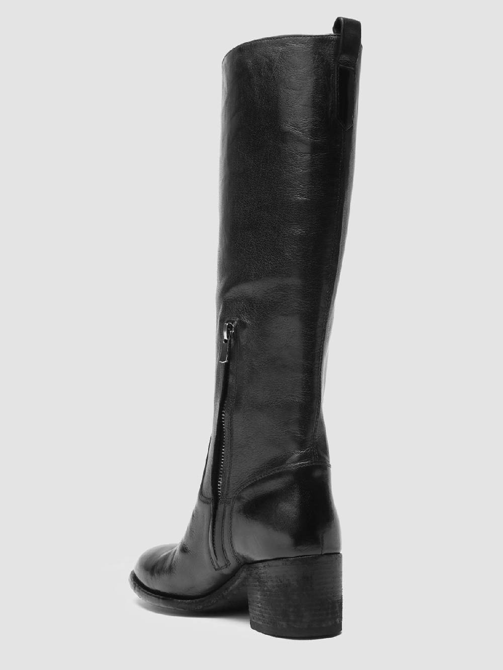 Officine Creative DENNER 116 Stivali Zip in Pelle Nera Vendita