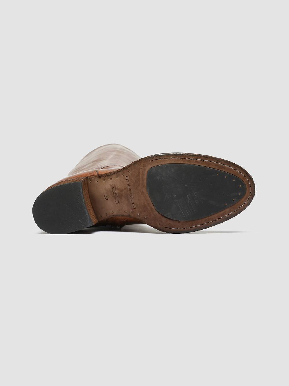 Officine Creative DENNER 116 Stivali Zip in Pelle Marrone Promozione