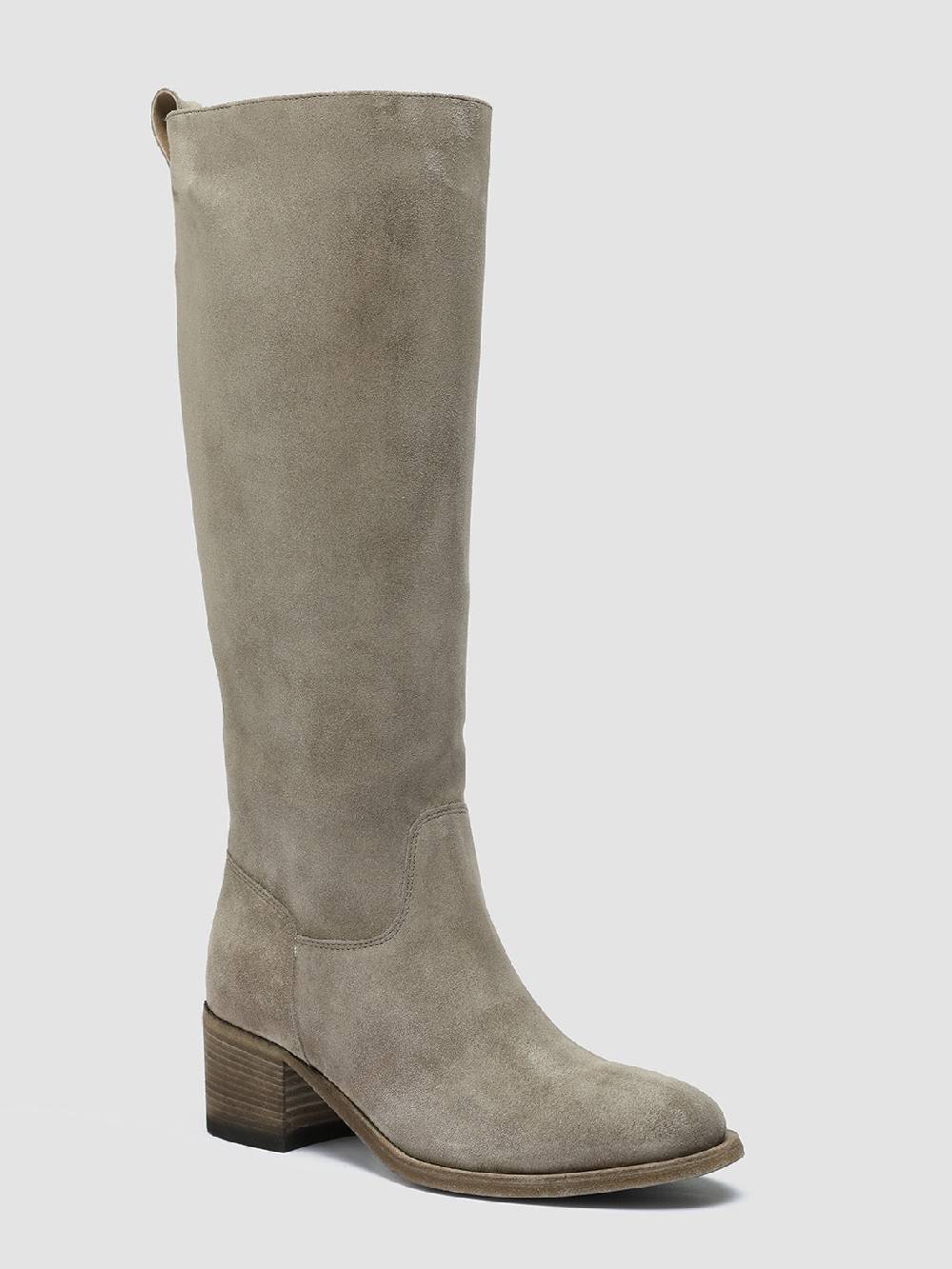 Officine Creative DENNER 116 Stivali Zip in Camoscio Grigio Spedizione Gratuita