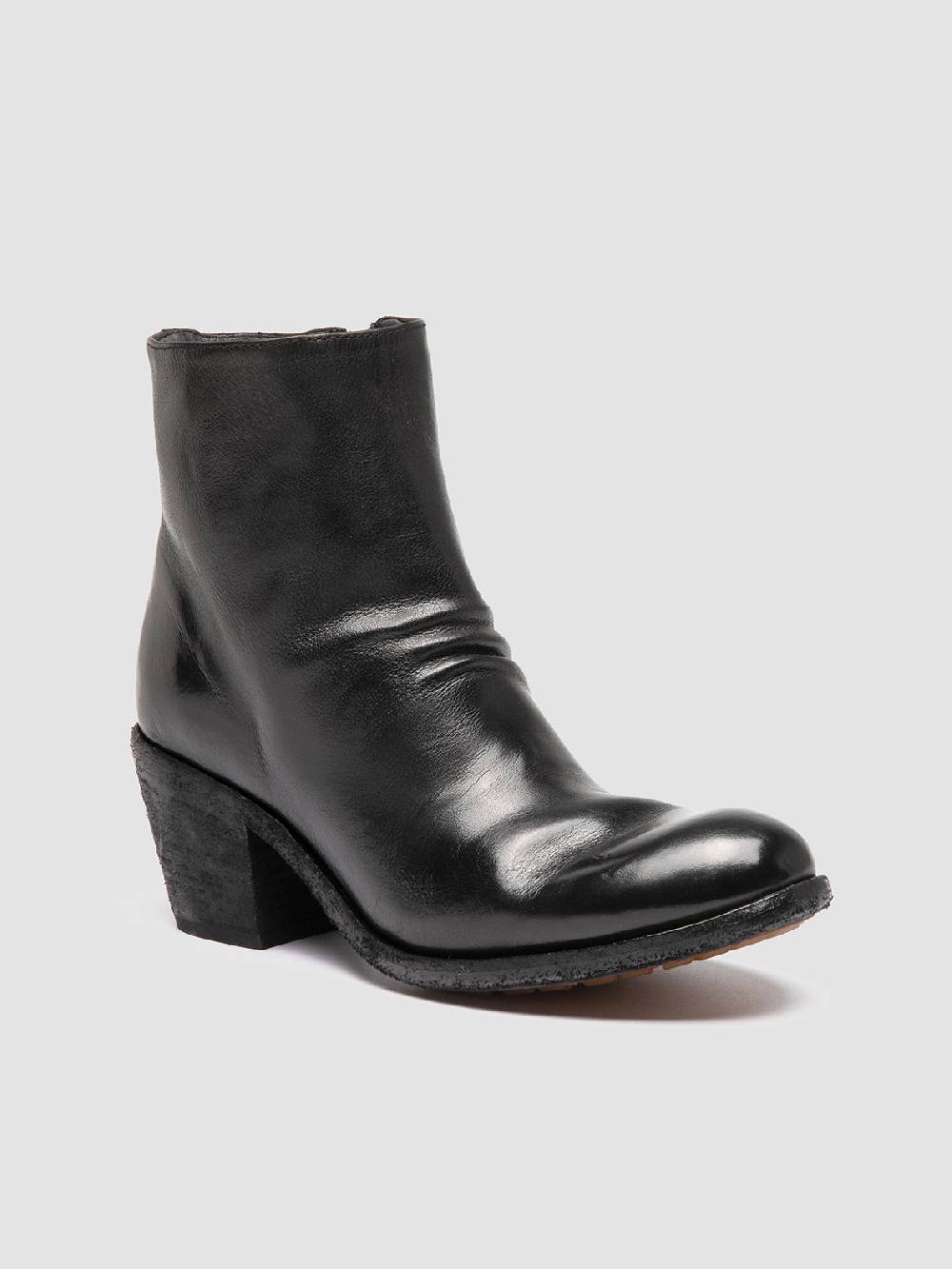 Officine Creative GODEAU 001 Stivali con Zip in Pelle Nera Negozi Online