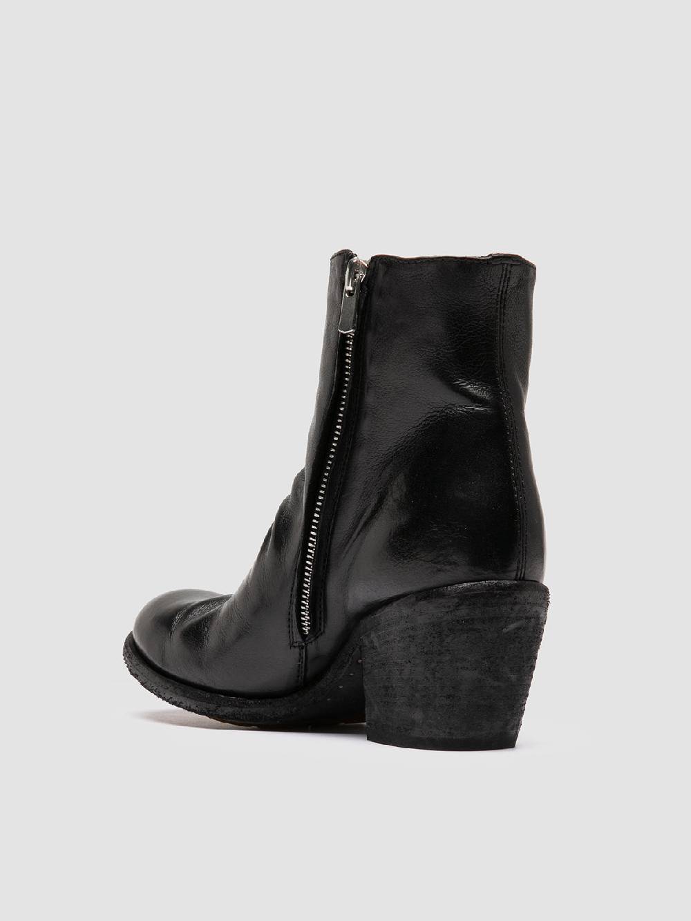 Officine Creative GODEAU 001 Stivali con Zip in Pelle Nera Negozi Online