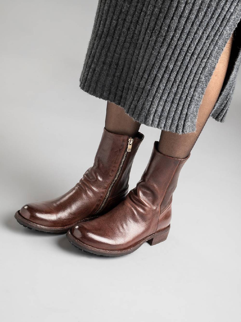 Officine Creative LEGRAND 203 Stivaletti in Pelle Marrone Shopping Online