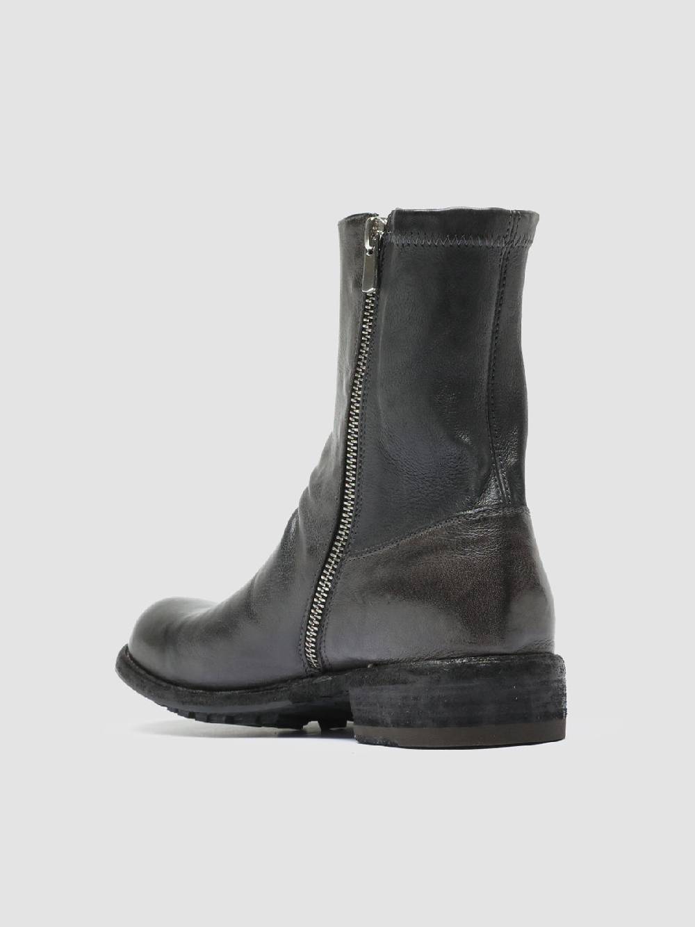 Officine Creative LEGRAND 203 Stivali Zip in Pelle Grigia Affare Del Giorno
