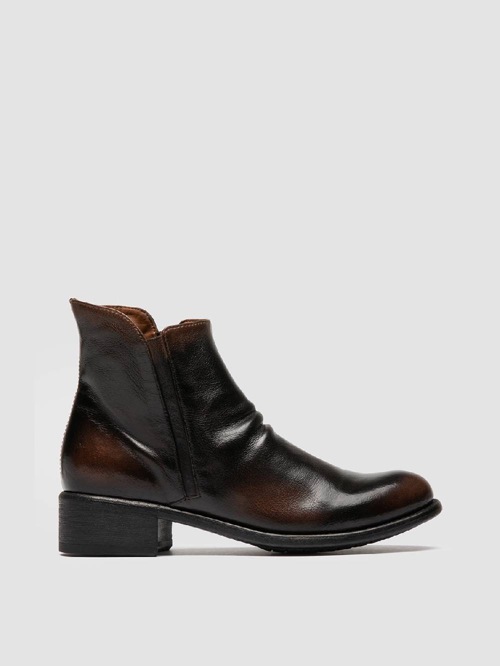 Officine Creative LIS 001 Stivali con Zip in Pelle Marrone Vendita Economica