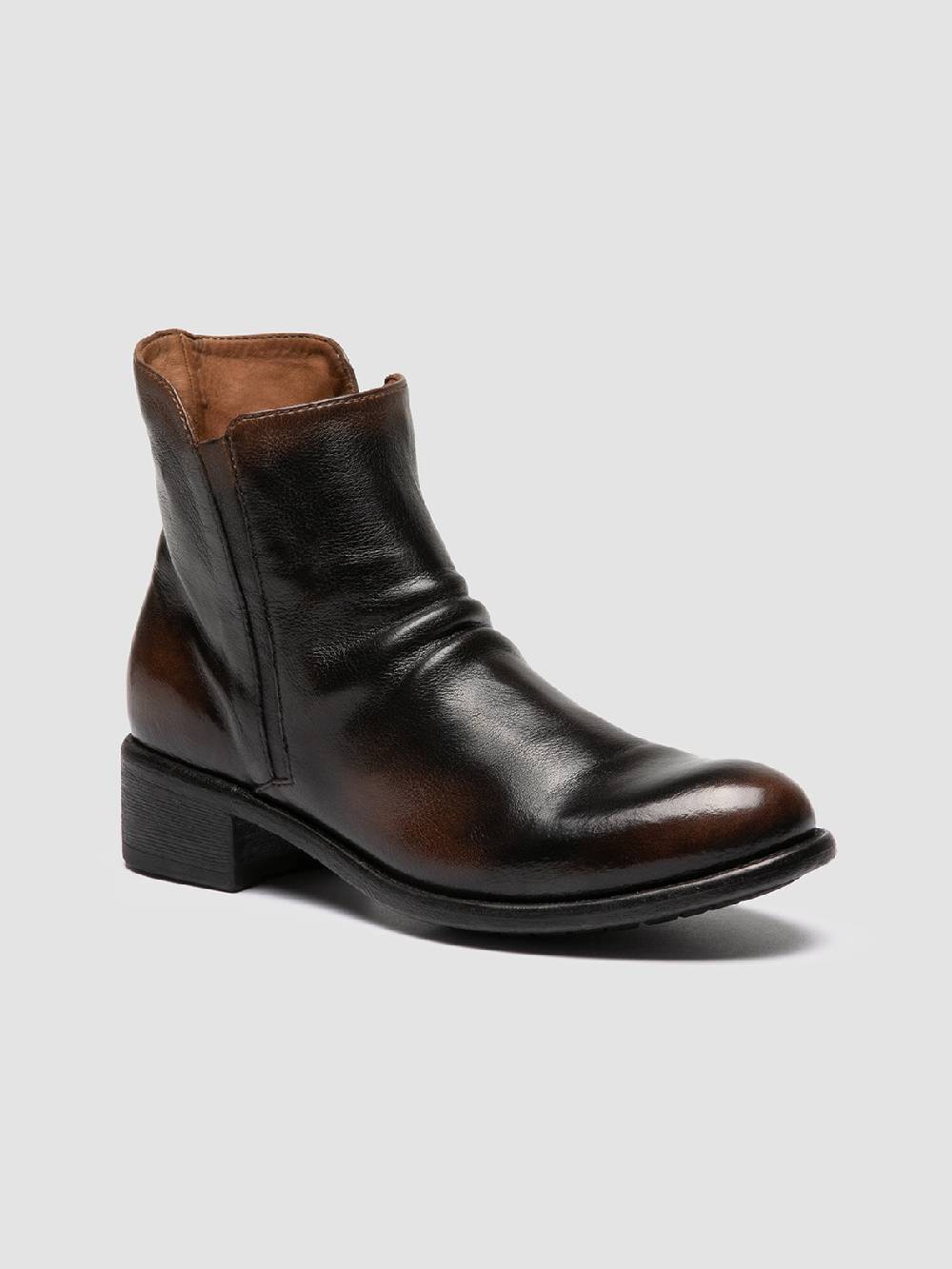 Officine Creative LIS 001 Stivali con Zip in Pelle Marrone Vendita Economica