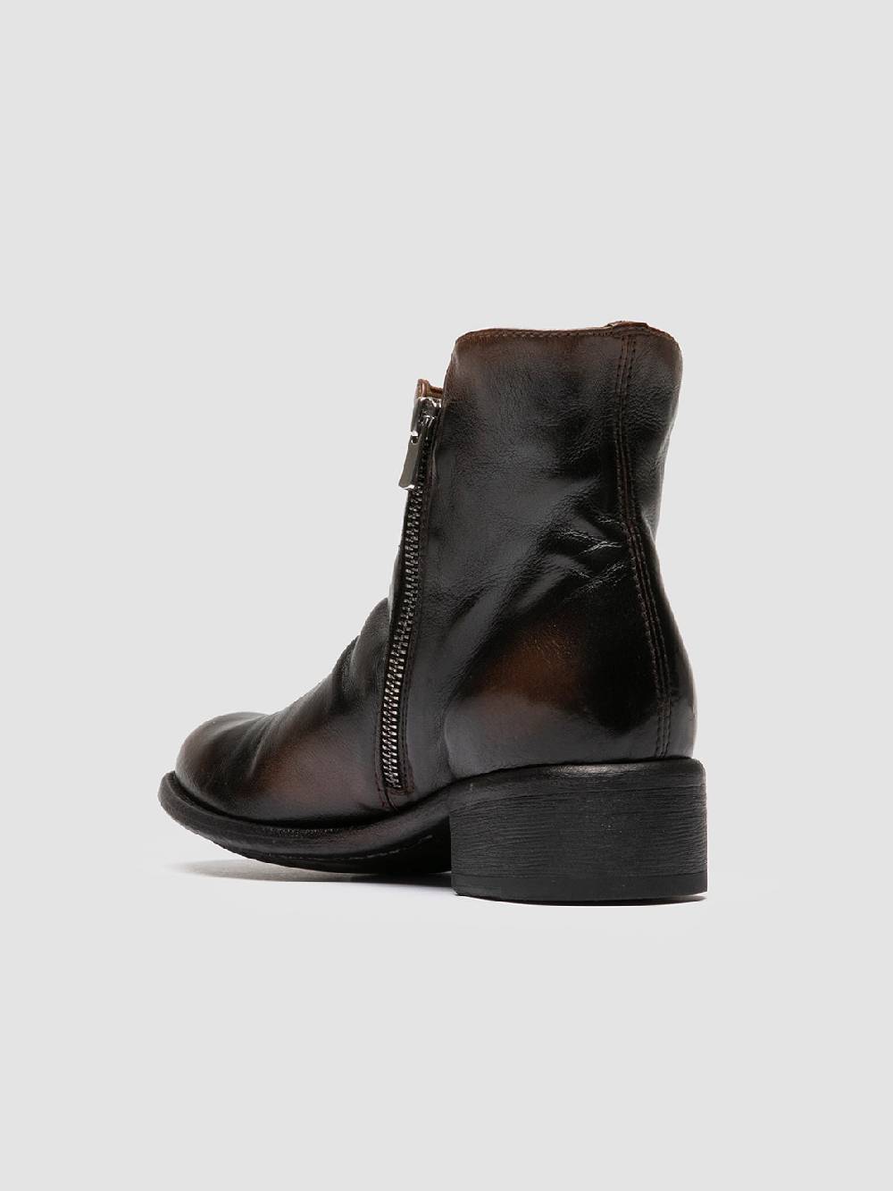 Officine Creative LIS 001 Stivali con Zip in Pelle Marrone Vendita Economica