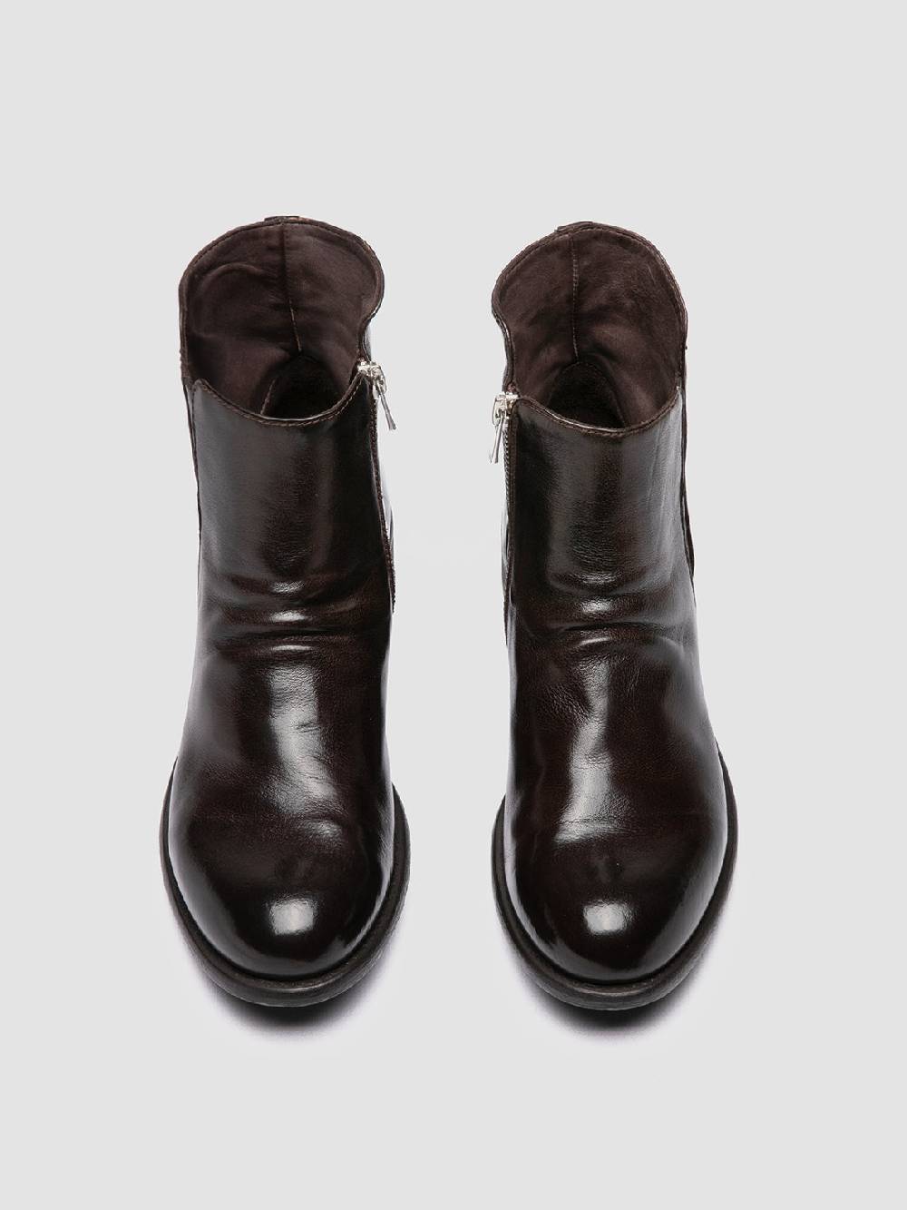 Officine Creative LIS 001 Stivali con Zip in Pelle Marrone Saldi Di Fabbrica