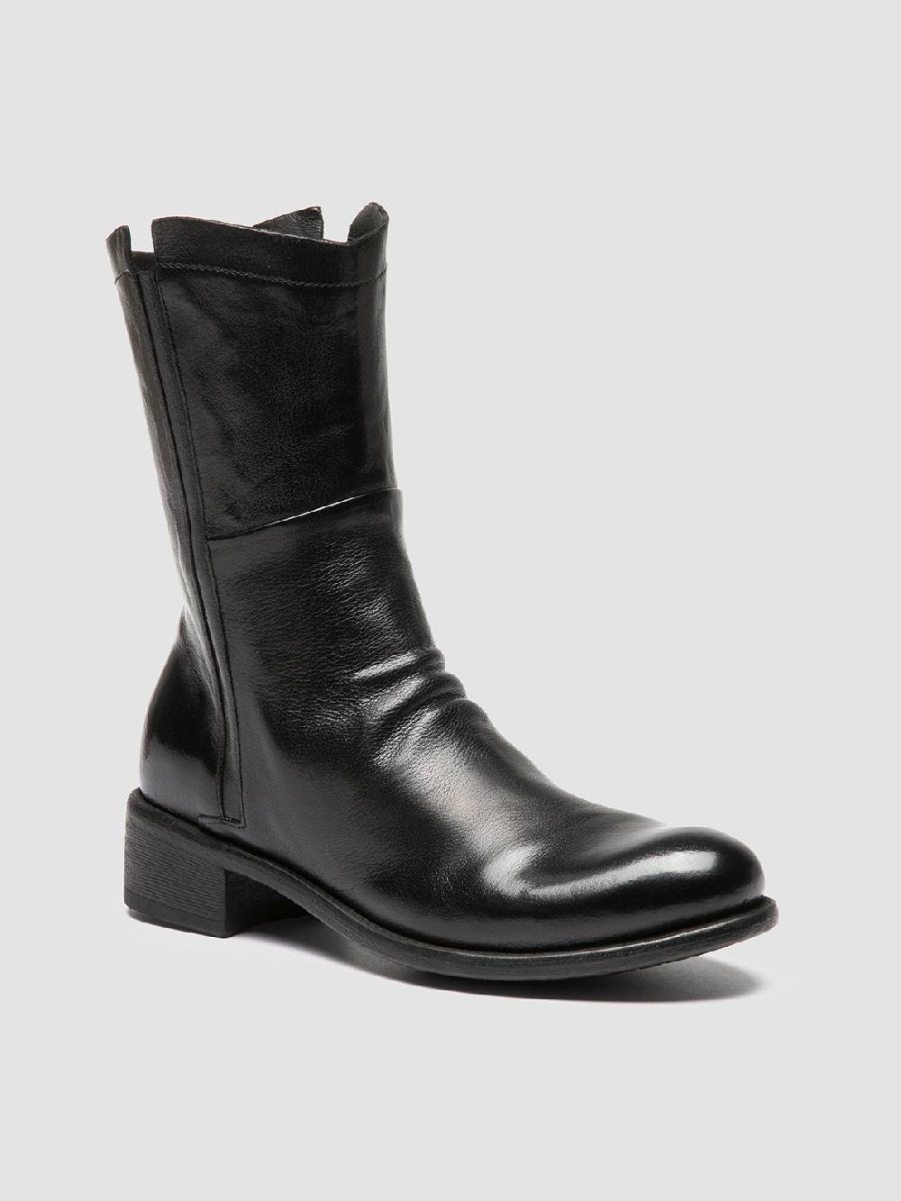 Officine Creative LIS 002 Stivali con Zip in Pelle Nera I Più Venduti