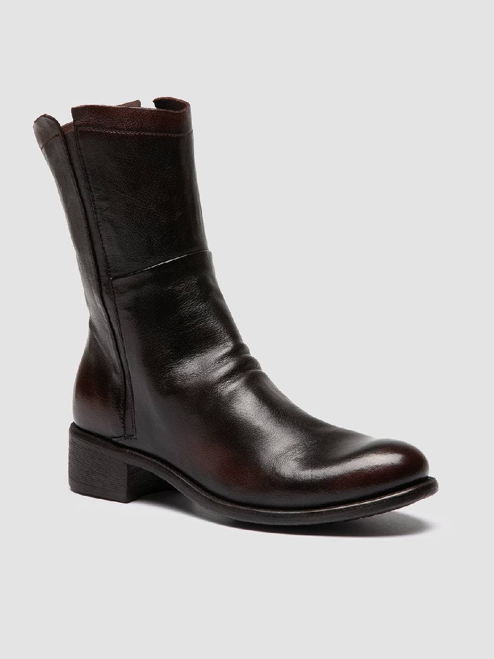 Officine Creative LIS 002 Stivali con Zip in Pelle Marrone Vendite Flash
