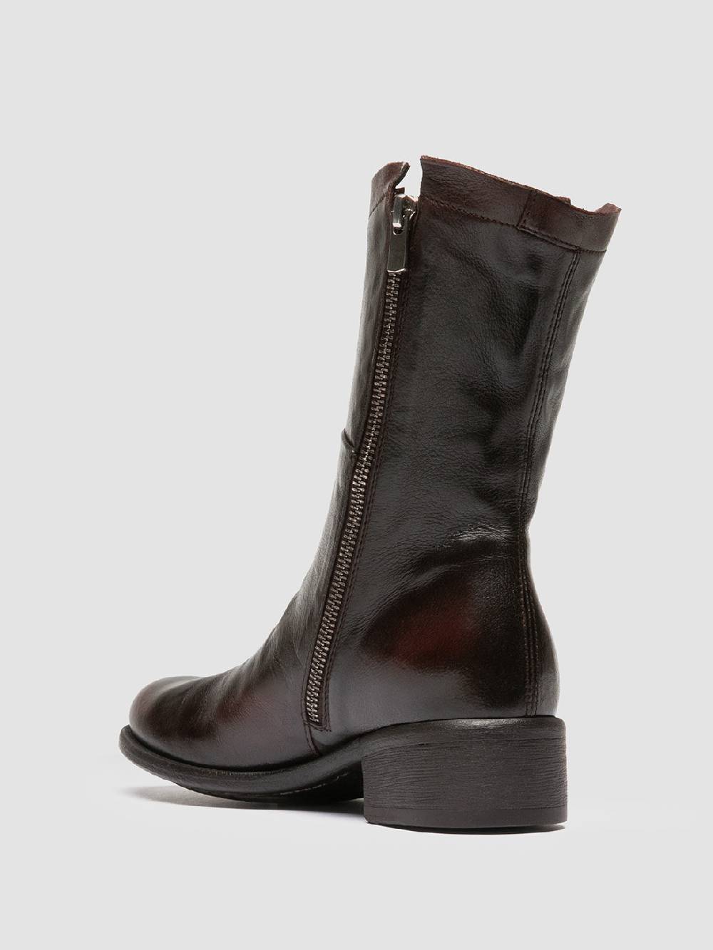 Officine Creative LIS 002 Stivali con Zip in Pelle Marrone Vendite Flash